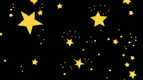 yellow stars on black background