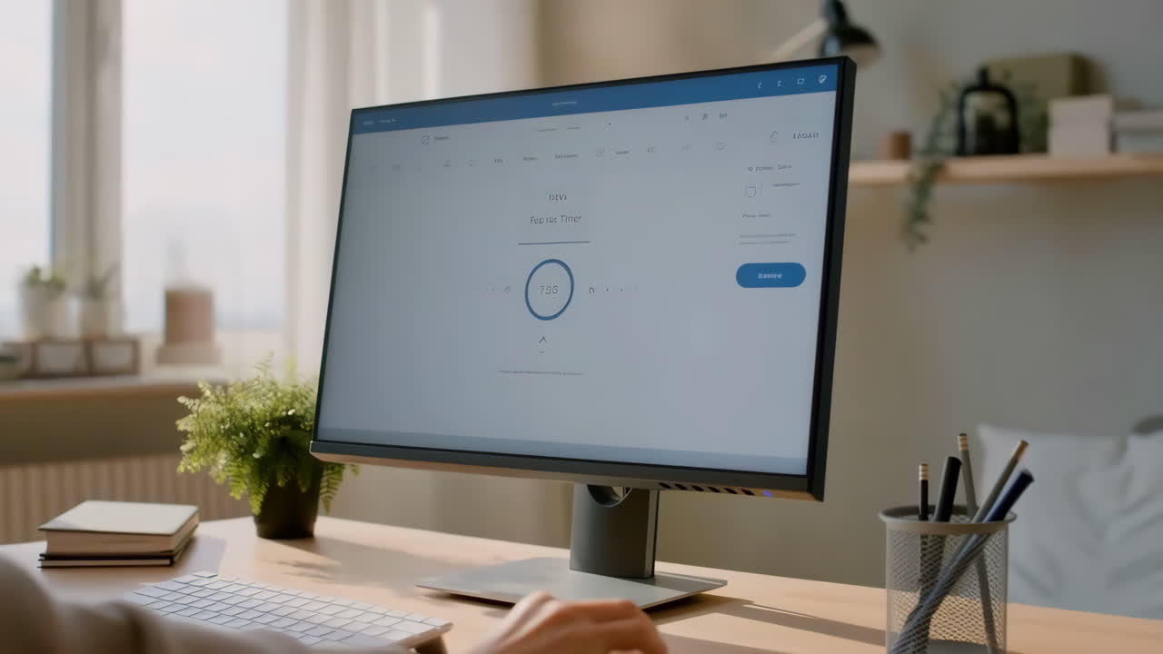 Computer screen showing a timer