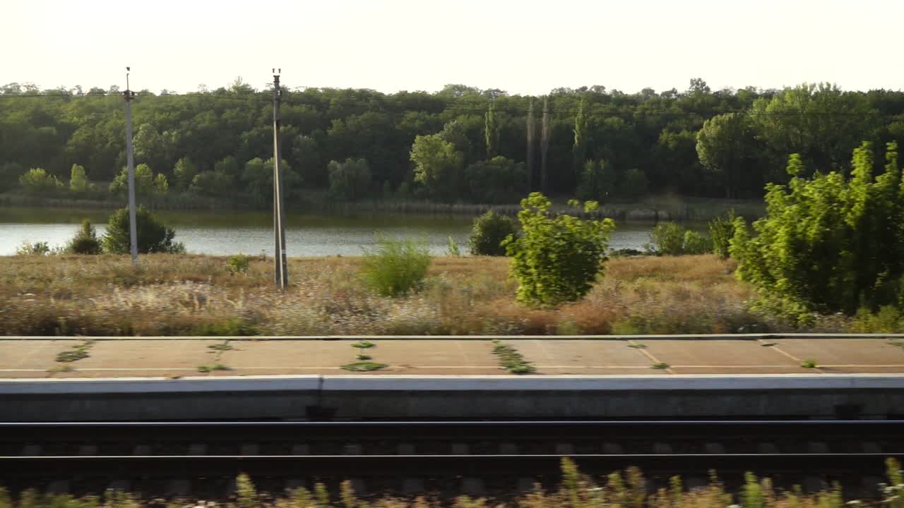 Railway station. Shooting in the movement