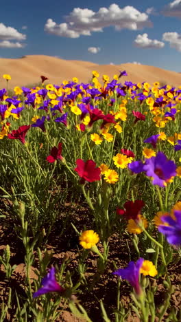 colorful wildflowers in a desert landscape