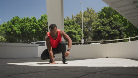 man exercising in an urban setting