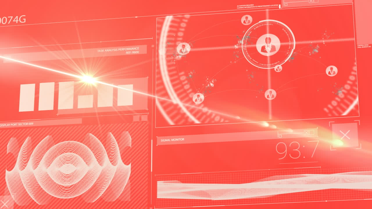 Animation of data processing over light spots
