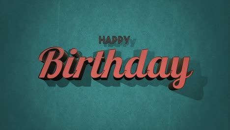 vintage-styled happy birthday greeting on blue background