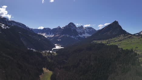 nature alpine mountain forest valley aerial drone video landscape high altitude