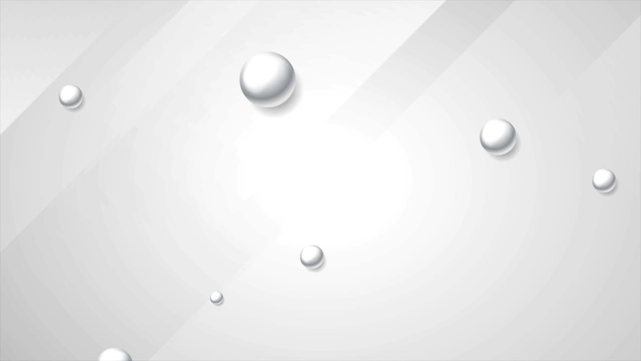 Grey minimal background and silver pearl beads abstract video animation