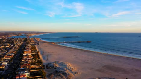 Flying-down-seal-beach-towards-the-pier