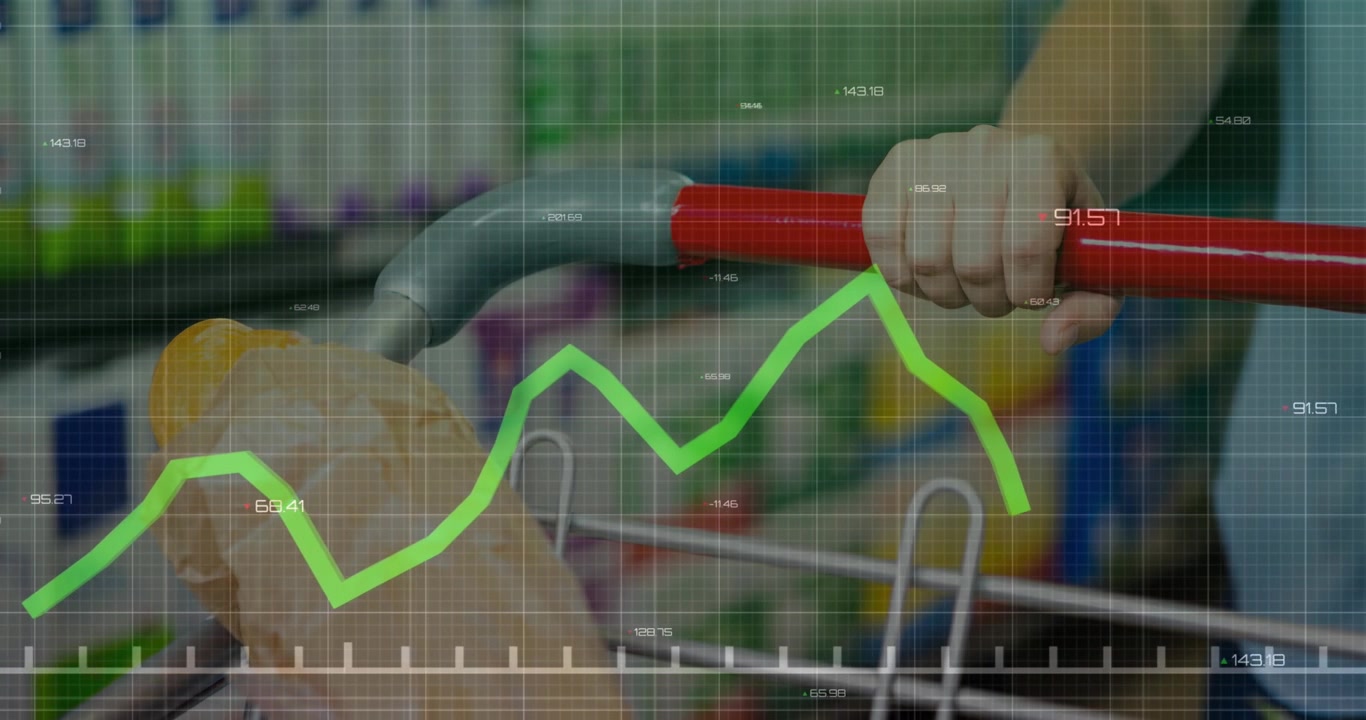 Animación de estadísticas y procesamiento de datos financieros sobre el martillo de subastas