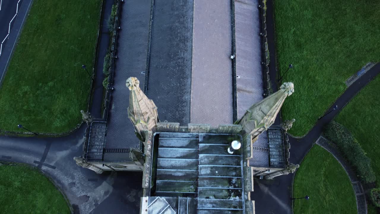 Aerial view of a church