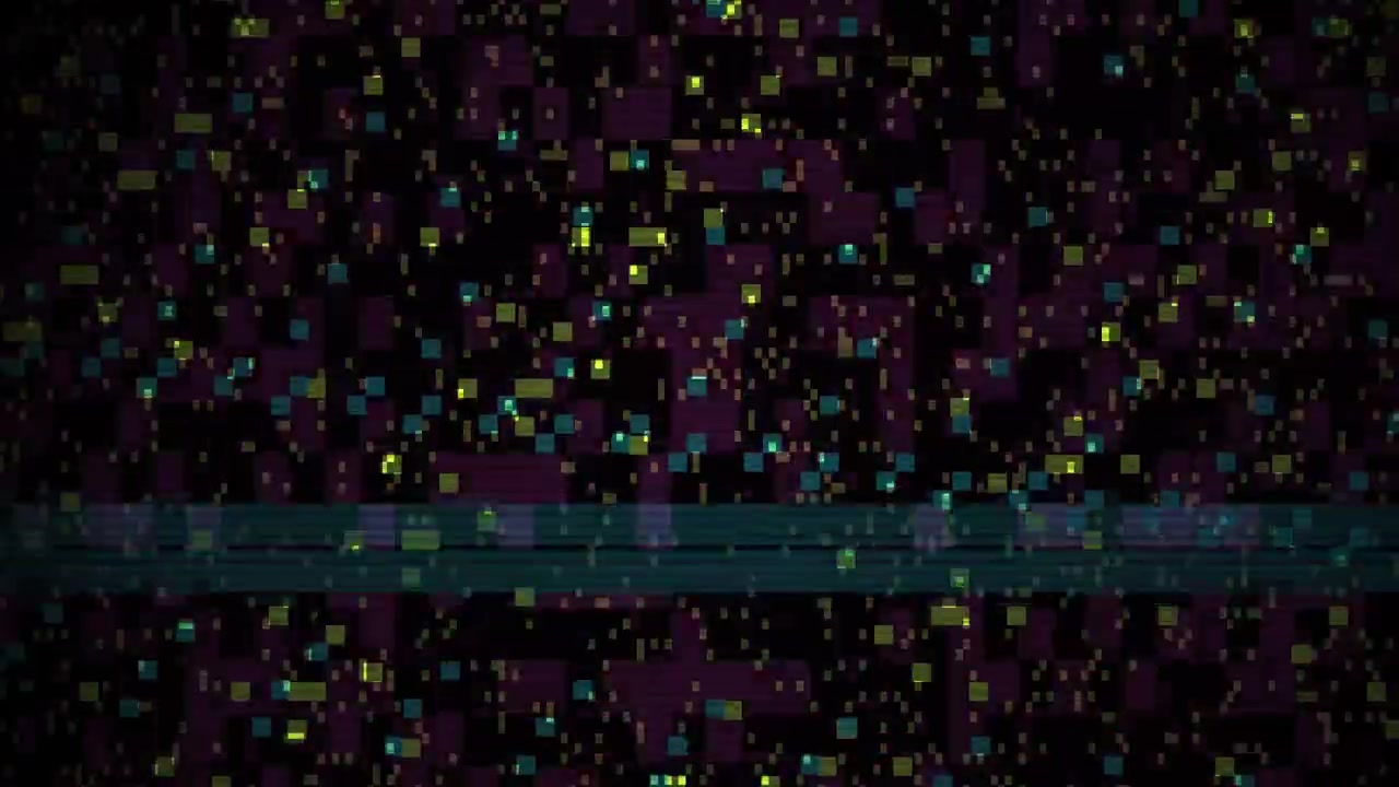 Digitales Glitch-Rauschen mit farbenfrohem abstraktem Übergang