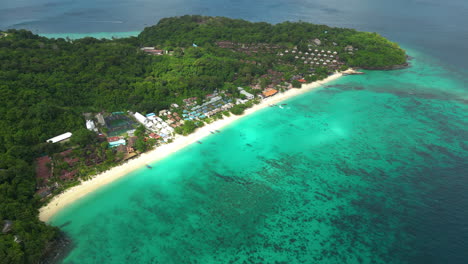 Luftaufnahme,-Die-Sich-Um-Das-Blaue-Wasser-Des-Long-Beach-In-Thailand-Dreht