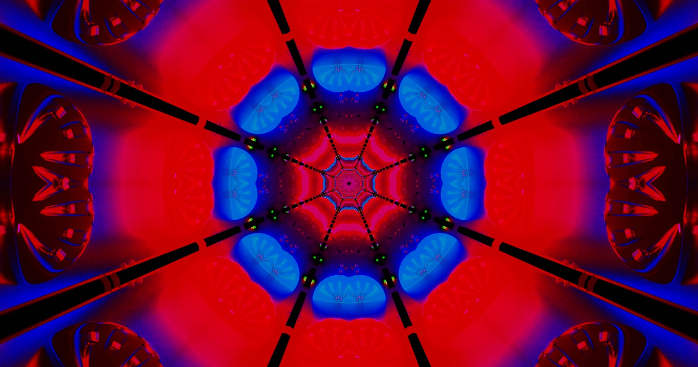 Bright, swirling patterns in vivid colors fill the screen, creating an immersive kaleidoscopic experience. The design seamlessly loops to enhance the visual impact and atmosphere.