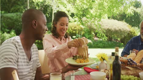 african american woman spending time in garden