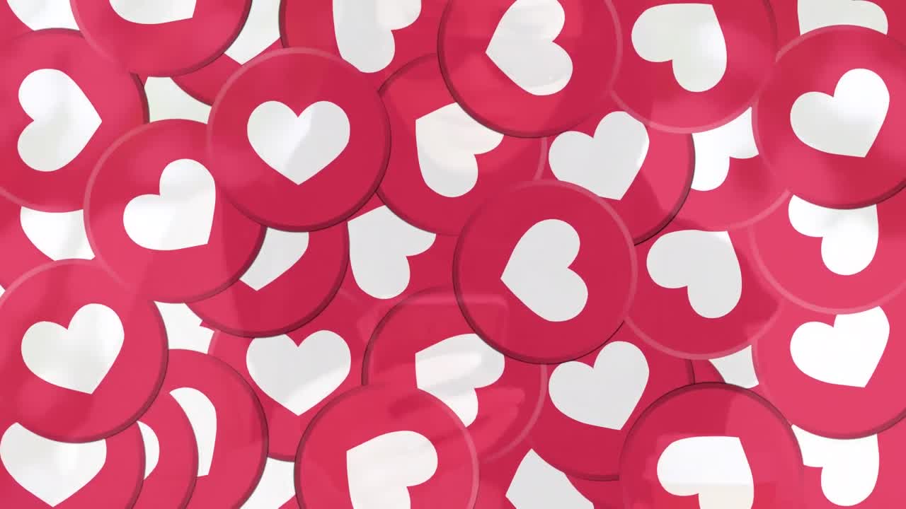 animación de emojis que caen sobre una mujer con hijab usando un teléfono inteligente