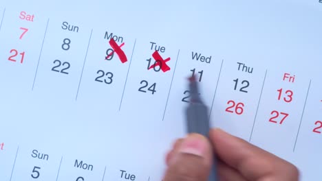 cancelación de citas en un calendario