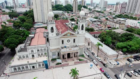conference summit, urban metropolis, belem city landmarks, aerial reveal