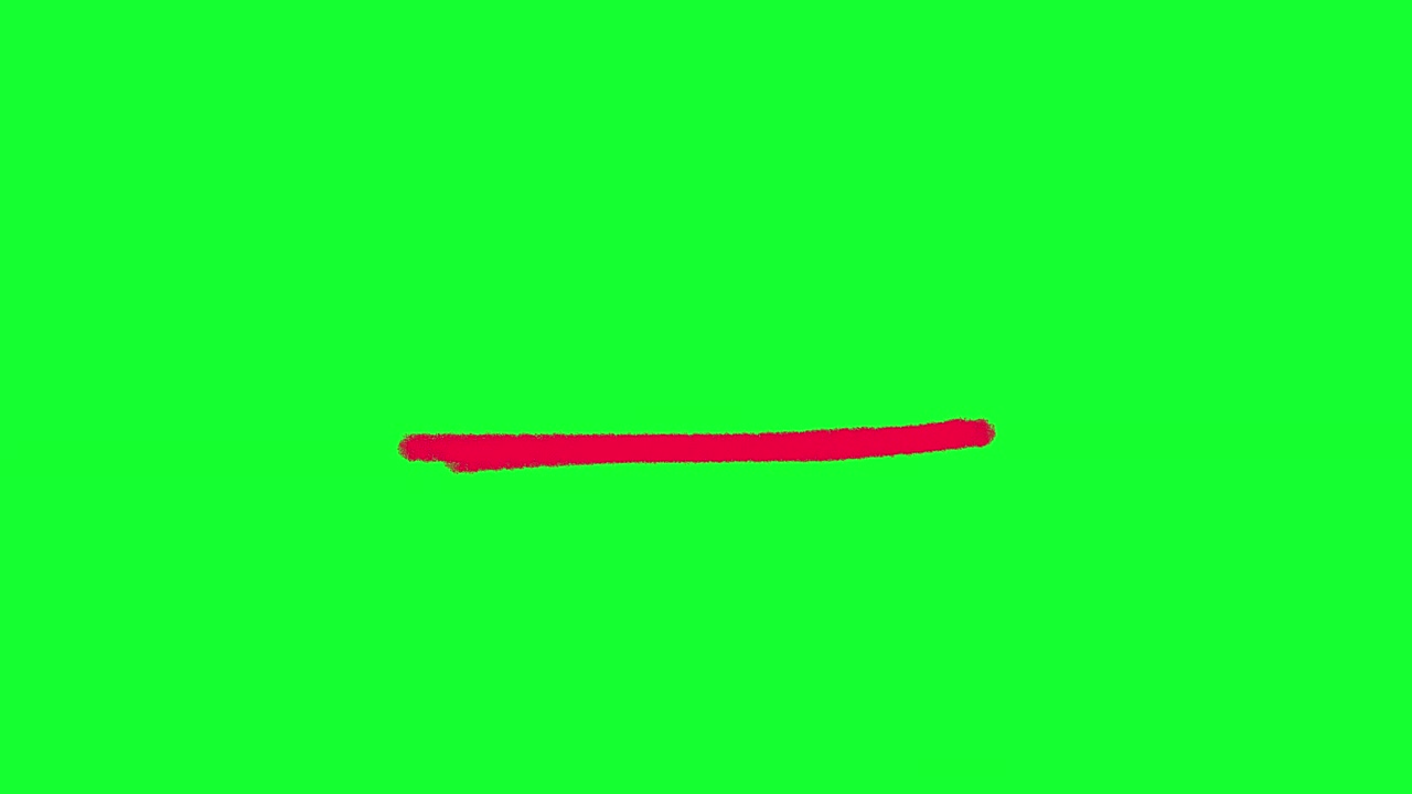 Linea rossa animata disegnata su schermo verde