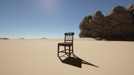 lonely chair in a desert landscape