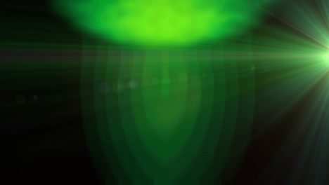 animation of glowing green form and refracted green light moving on black background