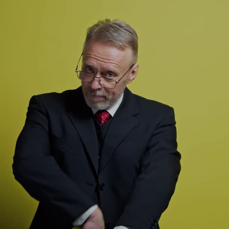 businessman pointing on apple