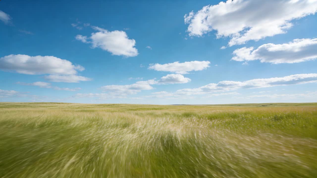 Vertical video: Sweeping camera starting, moving low across grassland, revealing tall grasses