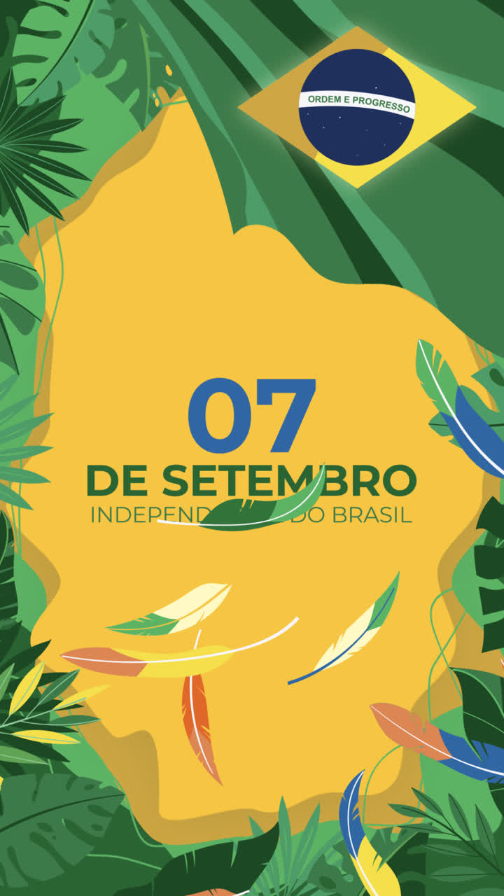 An animation of Flat background for 7 de setembro celebration