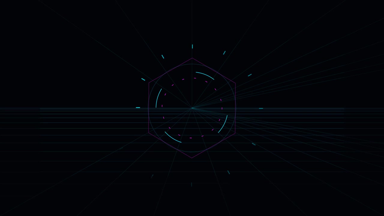 Abstract Digital Hexagon HUD Interface Animation