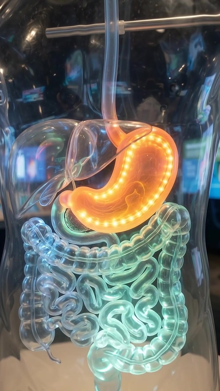 Modello Anatomico del Sistema Digerente Umano con Stomaco Luminoso