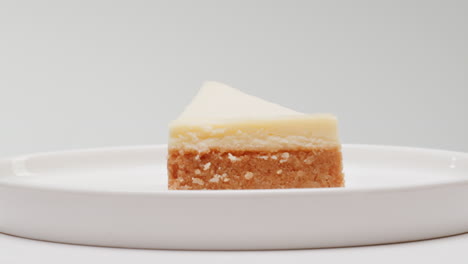 slice of cheesecake on a white plate