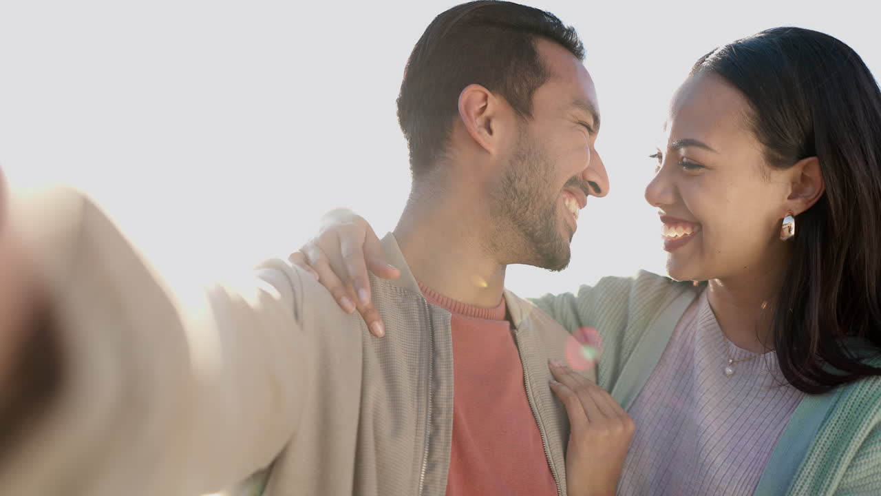 얼굴, 셀카, 해변에 있는 커플