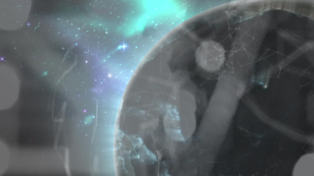 animación de redes de conexiones en interiores industriales