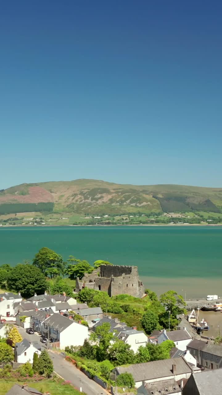 Wide social ratio aerial reveal video of Carlingford in County Louth, Ireland. Filmed in 1080x1920, 60FPS and with Rec709 color