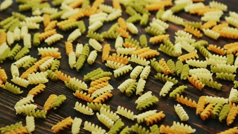 spiral macaroni of different color