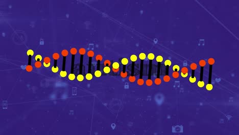 Animación-De-La-Estructura-Del-ADN-Girando-Sobre-Un-Banner-De-Texto-Sobre-Autismo-Contra-Una-Red-De-Conexiones