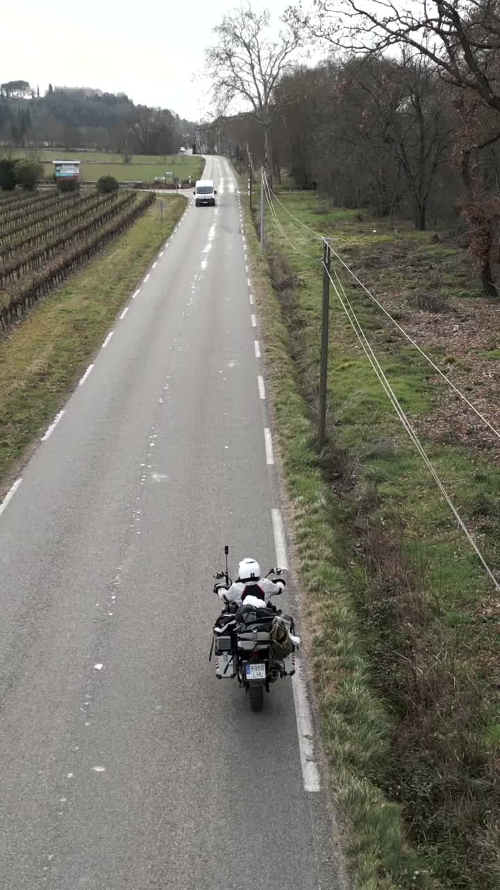 Motorcycle ride on a rural road