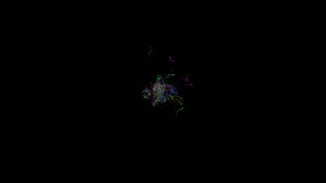 líneas abstractas de partículas movimiento caótico, enciende una explosión en un fondo negro. modo de mezcla