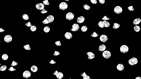 realistas diamantes brillantes lloviendo hacia abajo movimiento enfoque suave bucle de luz de fondo. pantalla verde