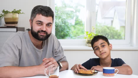 islamic family having breakfast.