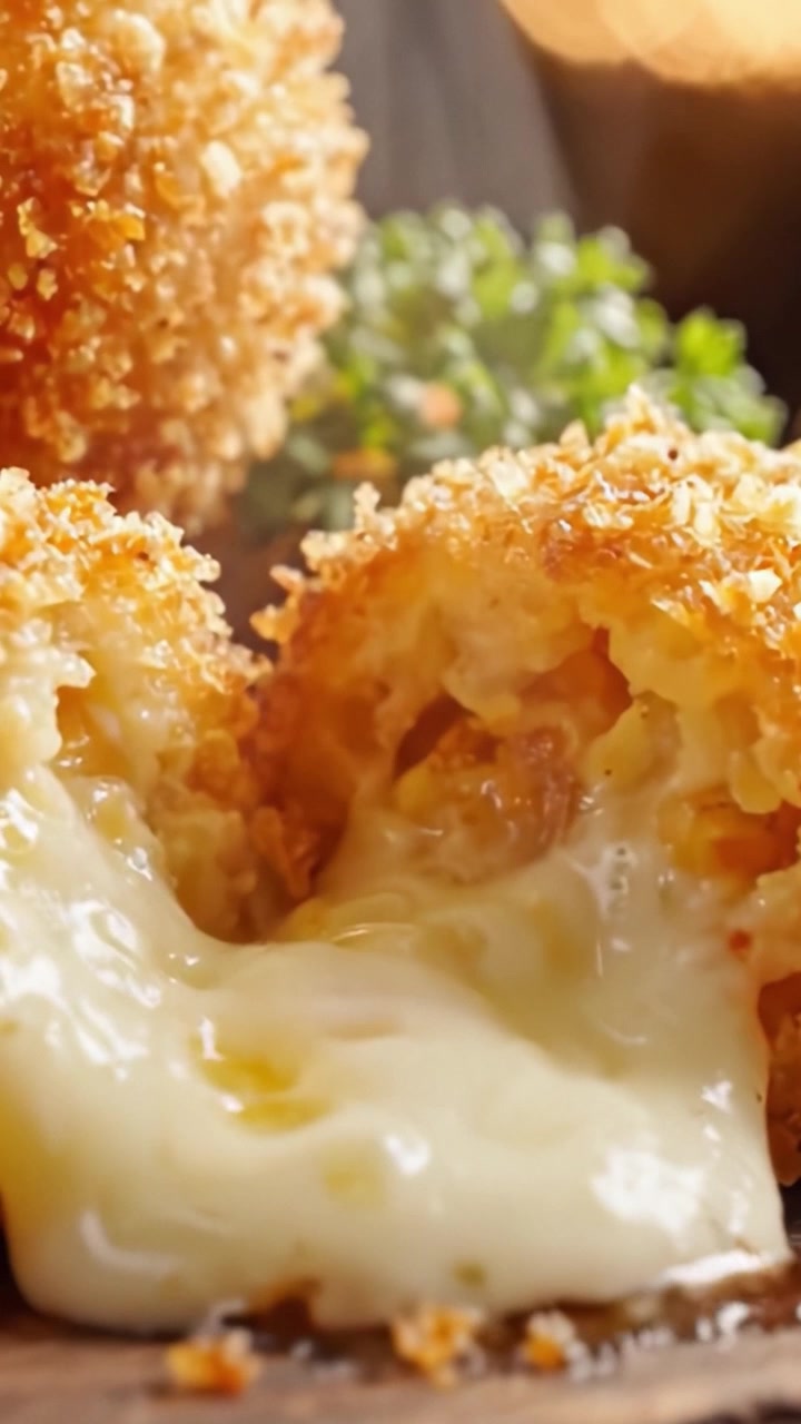 Deliciously Crispy Cheese Balls: Golden Fried Delights with a Gooey Melted Center That Will Tempt Your Taste Buds and Satisfy Your Cravings for Comfort Food.