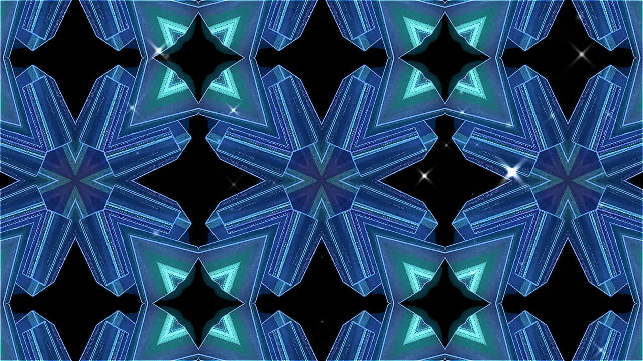 黒い背景のシームレスなループで動くレトロ催眠的な輝き