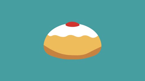 hanukkah holiday sufganiyah flat design animation icon