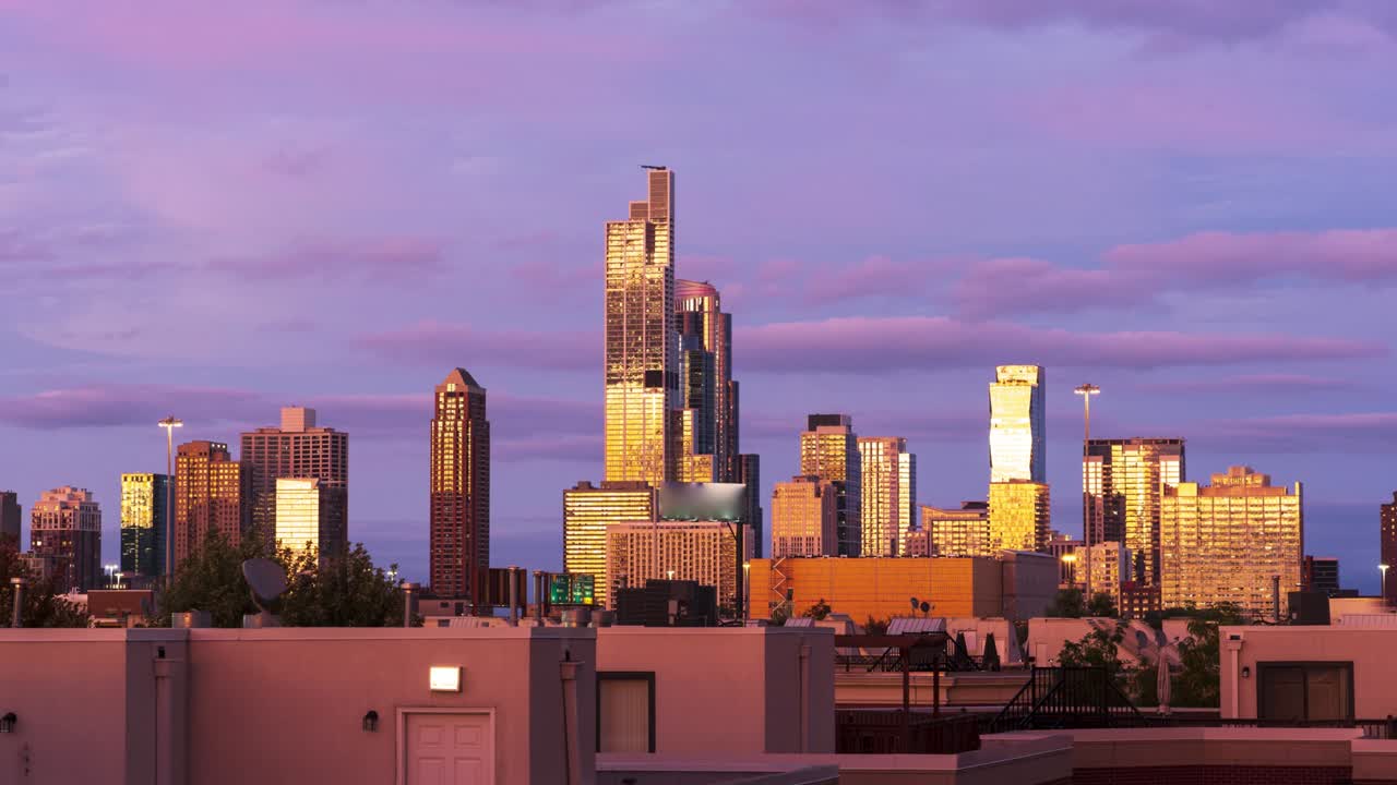el bucle sur de chicago, el lapso de tiempo de día a noche.