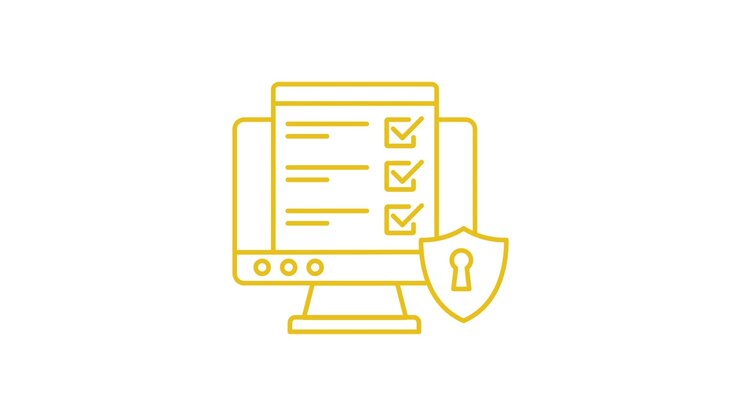 Animated Icon of Computer Security with Checkmarks