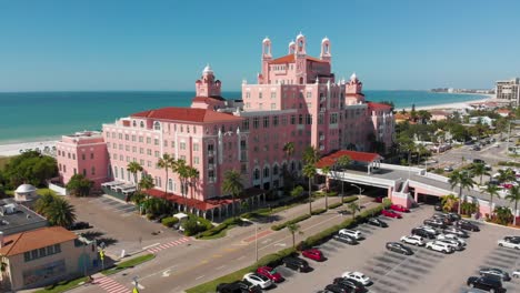 4k drone video of beautiful don cesar hotel on st