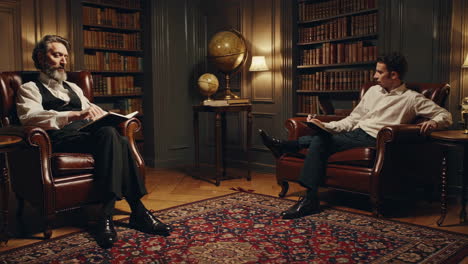 consultation in a historic library