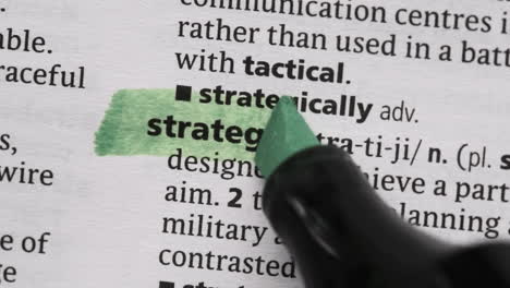 Strategy highlighted in green
