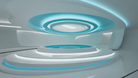 a futuristic and minimalist interior design