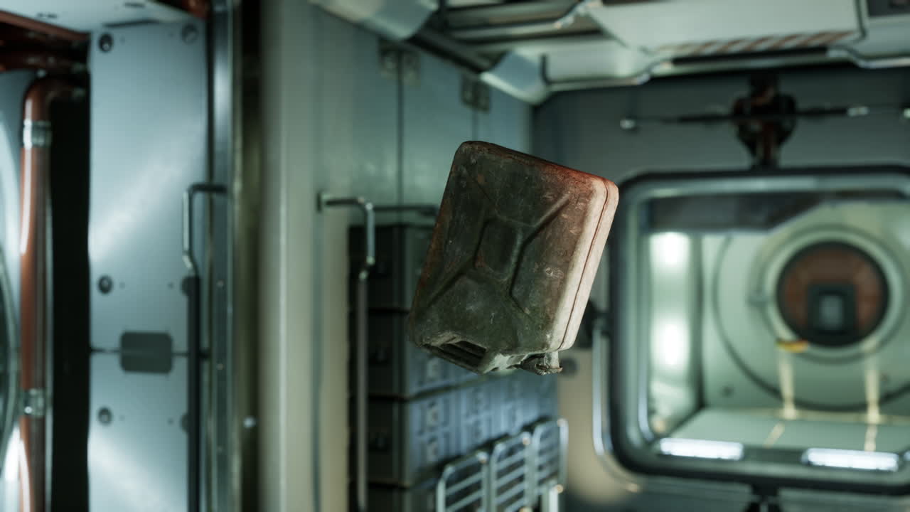 오래된 국제 우주 정거장에서 떠다니는 연료 통