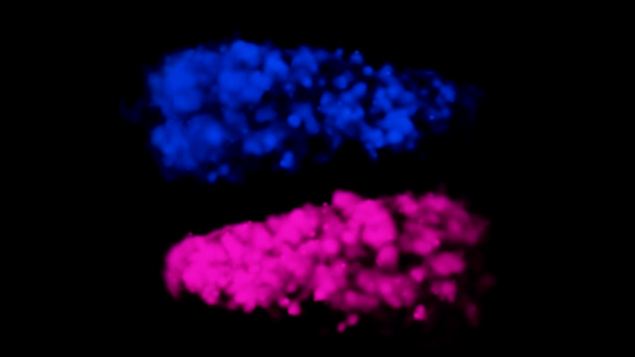 추상적인 컴퓨터는 파란색과 보라색의 연기를 생성했습니다.