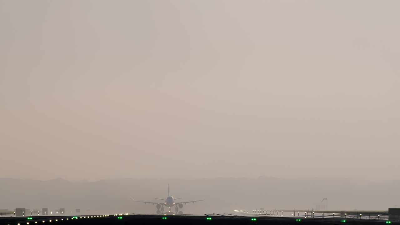 Atterraggio di un aereo in condizioni di nebbia