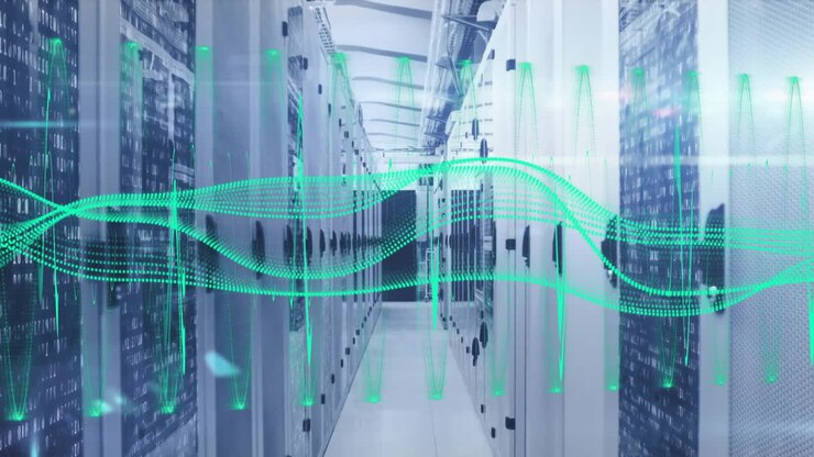 Animation of data processing over computer servers